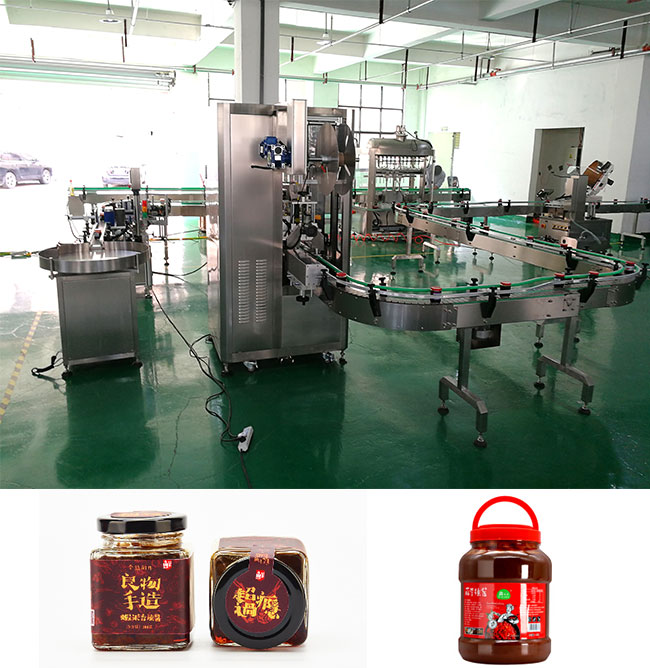 星火全套大型辣椒酱灌装机生产线设备及样品展示